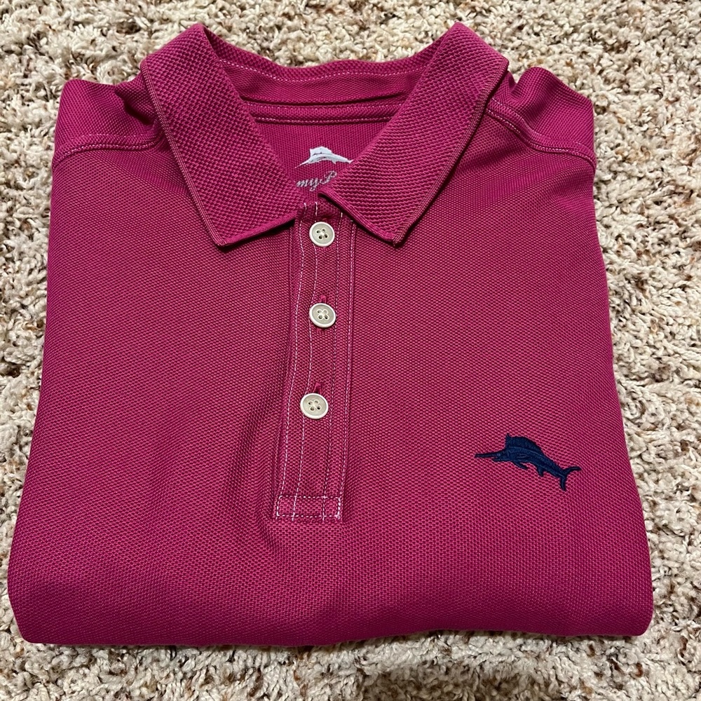 Men’s Tommy Bahama SUPIMA cotton polo size small-magenta